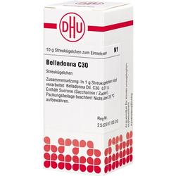 Dies ist eine Packung Belladonna C30 Streukügelchen.